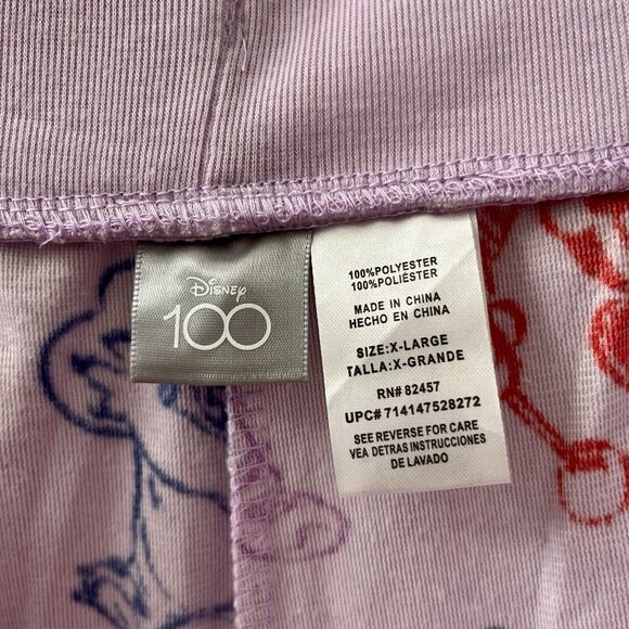 Disney D100 Women’s Fleece Pajama Pants XL Lavender Mickey Music Plush Cozy - Picture 8 of 10